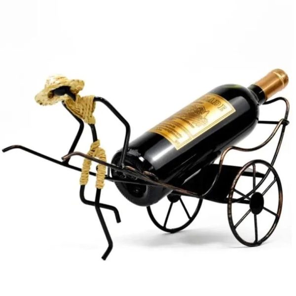 porte bouteille charette gold et black